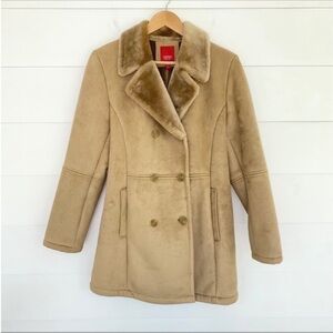 90s Esprit Faux Suede Faux Fur Coat Medium